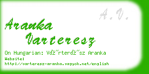 aranka varteresz business card